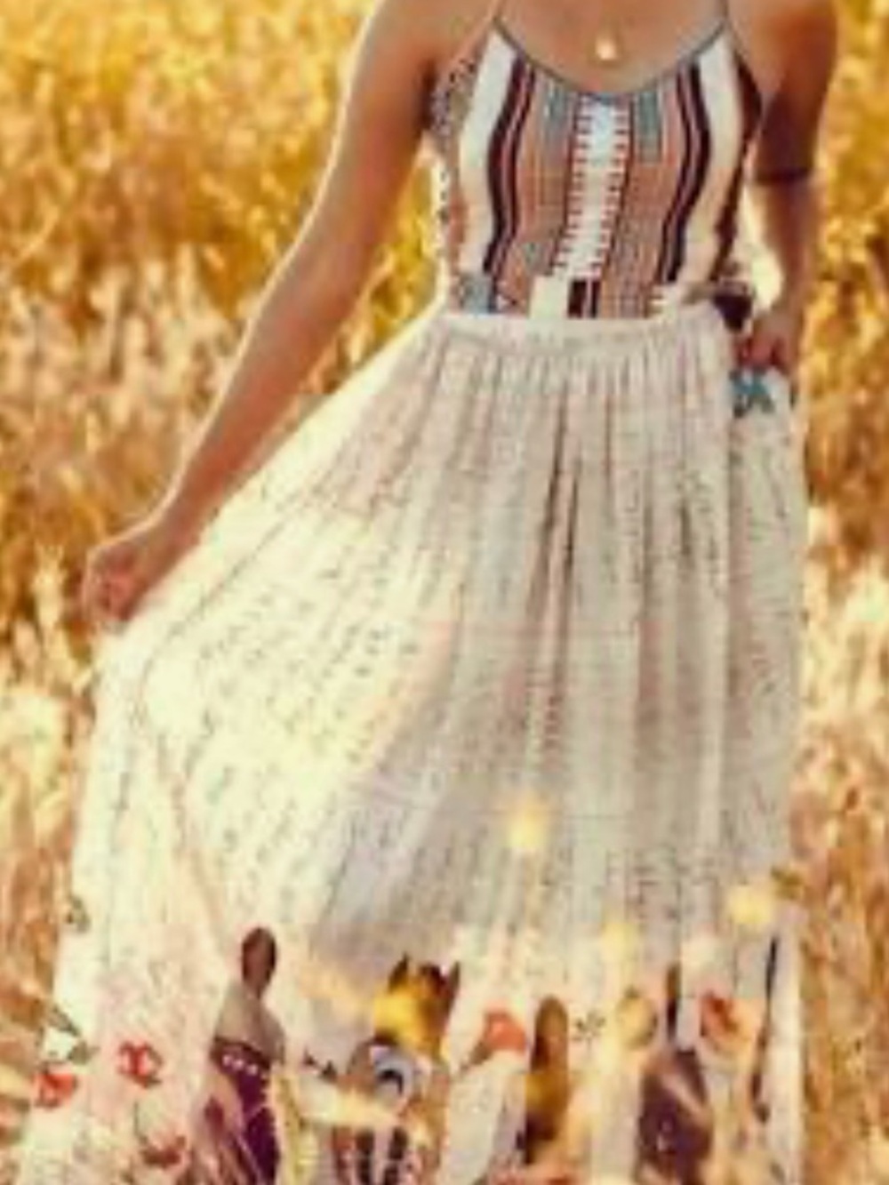 Boho Cream Tiered Maxi Skirt - Lightweight Flowy Summer Skirt